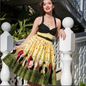 Pinup girl Yellow Mary Blair LYDIA Alice in wonderland dress - disneybound NWT M